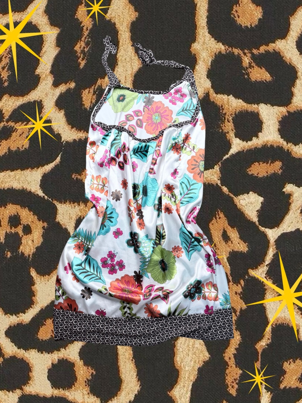 ZARA TRF | Y2K Style Mixed Print Halter Mini Dress | Women’s Size M - Picture 2 of 3